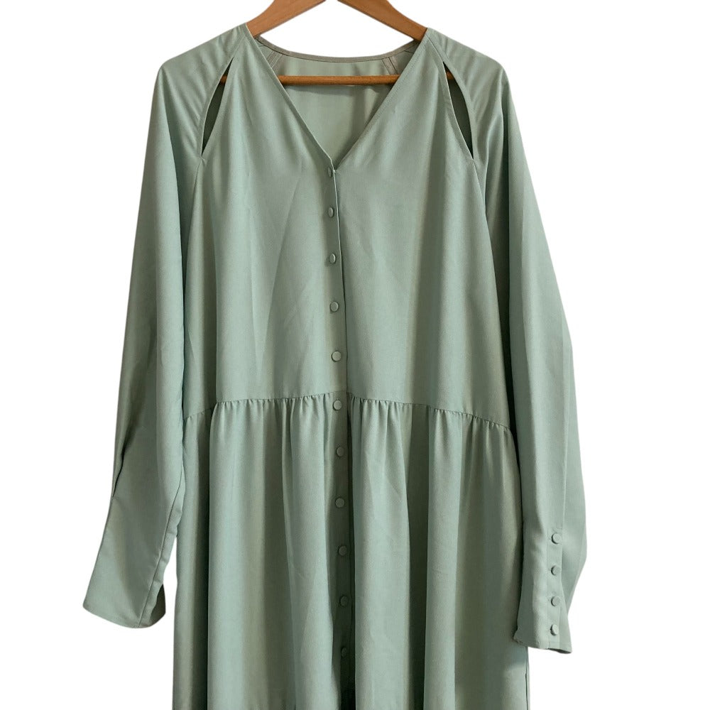 LE CIEL BLEU ロング ティアード シャツ ドレス