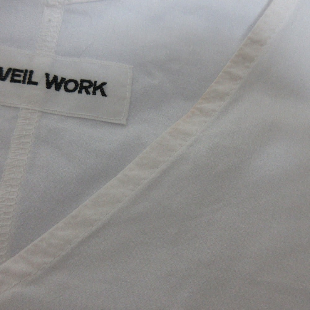Muveil Work Vネック フレア スリーブ ドレス
