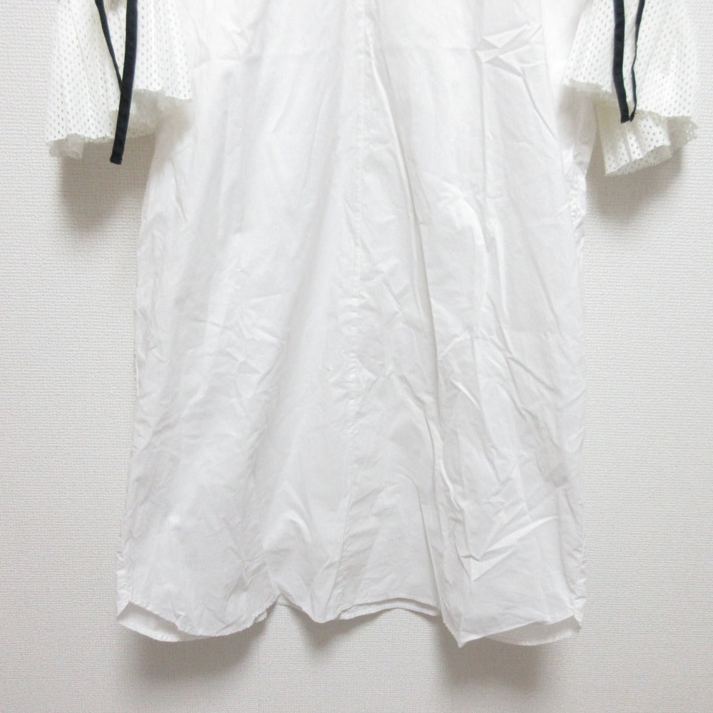 Muveil Work Vネック フレア スリーブ ドレス