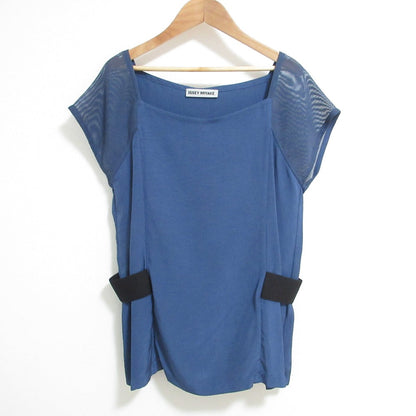 ISSEY MIYAKE メッシュショルダーショートスリーブスクエアネックカットソー