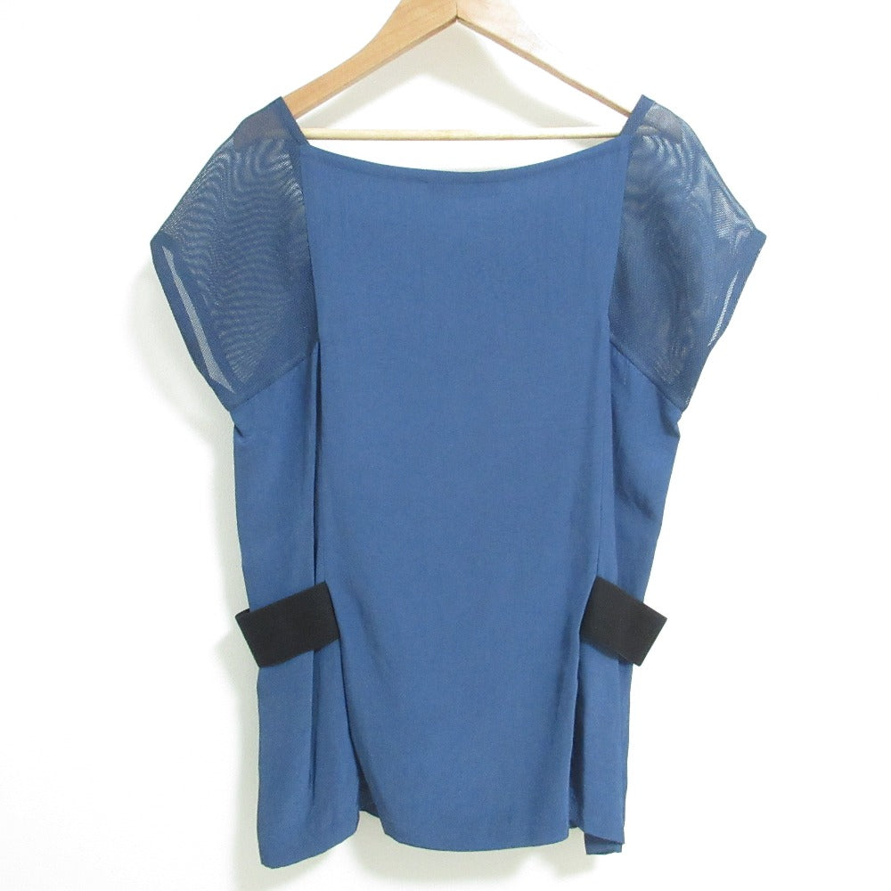 ISSEY MIYAKE メッシュショルダーショートスリーブスクエアネックカットソー