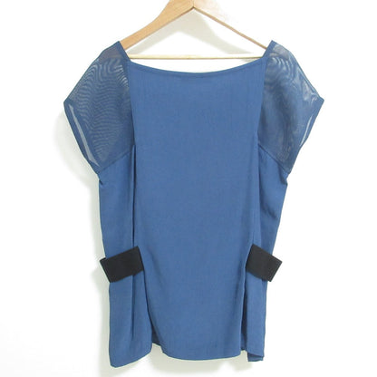 ISSEY MIYAKE メッシュショルダーショートスリーブスクエアネックカットソー