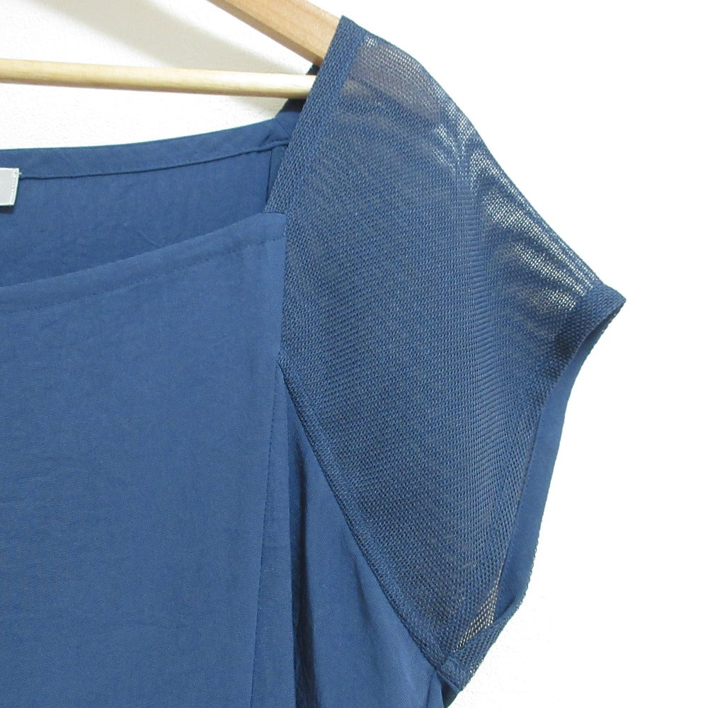 ISSEY MIYAKE メッシュショルダーショートスリーブスクエアネックカットソー