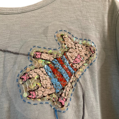 アルベロベロ ぶたさん スパンコール刺繍カットソー