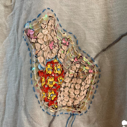 アルベロベロ ぶたさん スパンコール刺繍カットソー