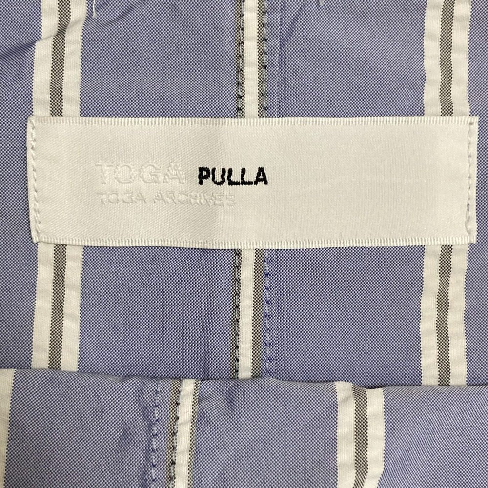 TOGA PULLA Memory taffeta ストライプブラウス