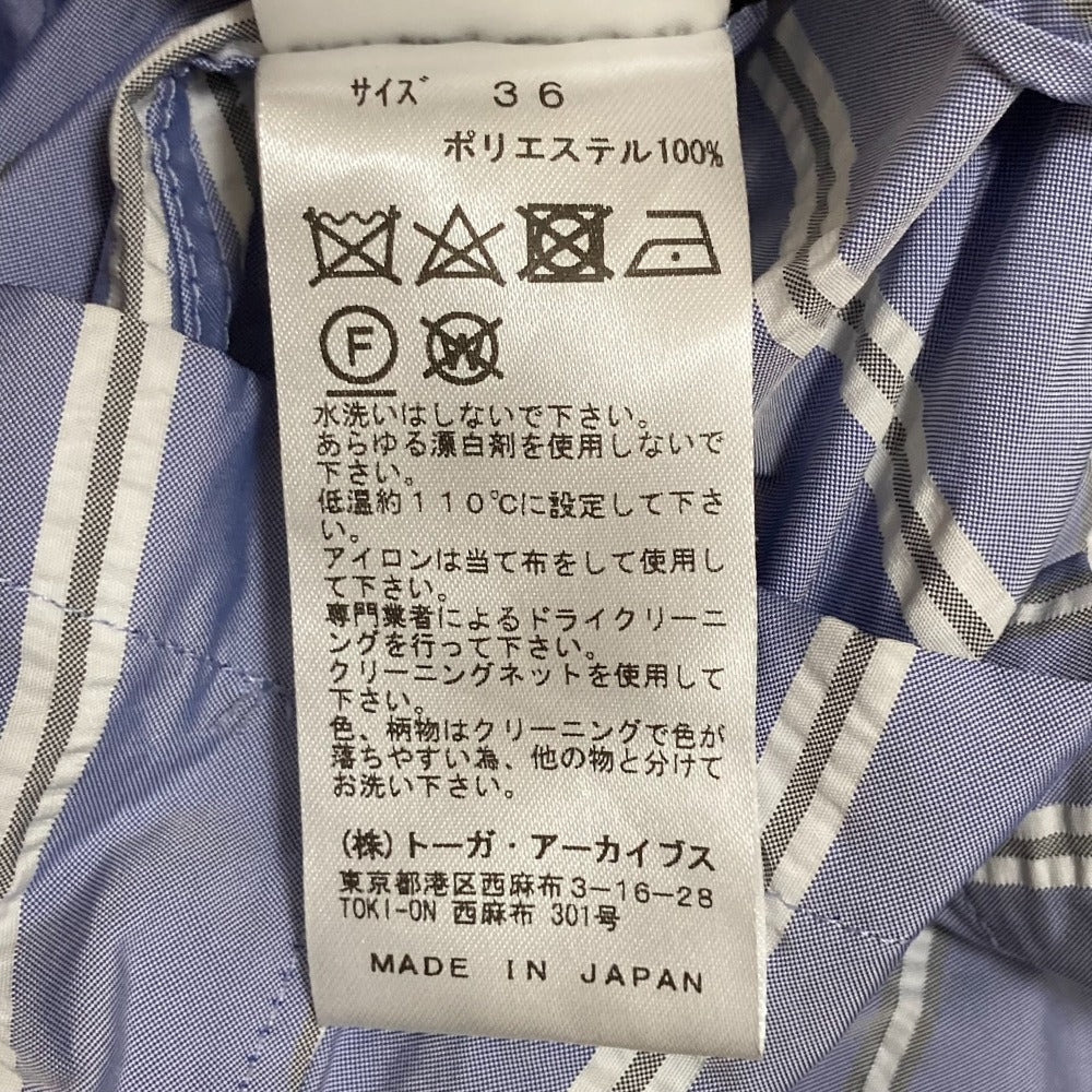 TOGA PULLA Memory taffeta ストライプブラウス