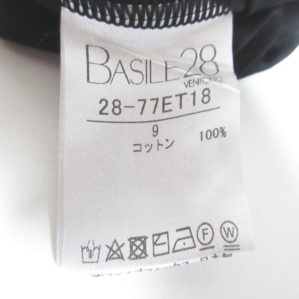BASILE28 スムース アシンメトリー ハーフスリーブ プルオーバー