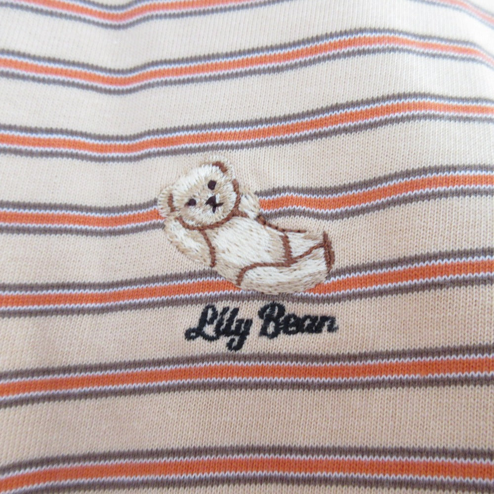 Lily Brown Lily BearボーダーコットンTシャツ