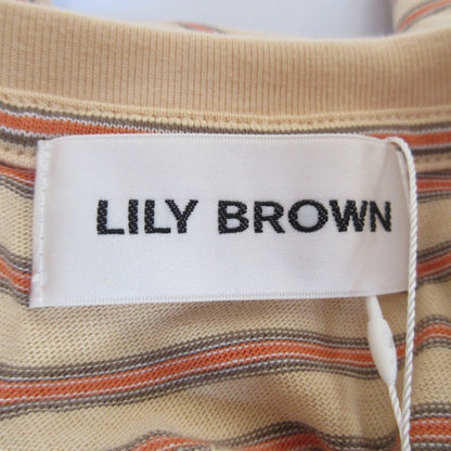 Lily Brown Lily BearボーダーコットンTシャツ