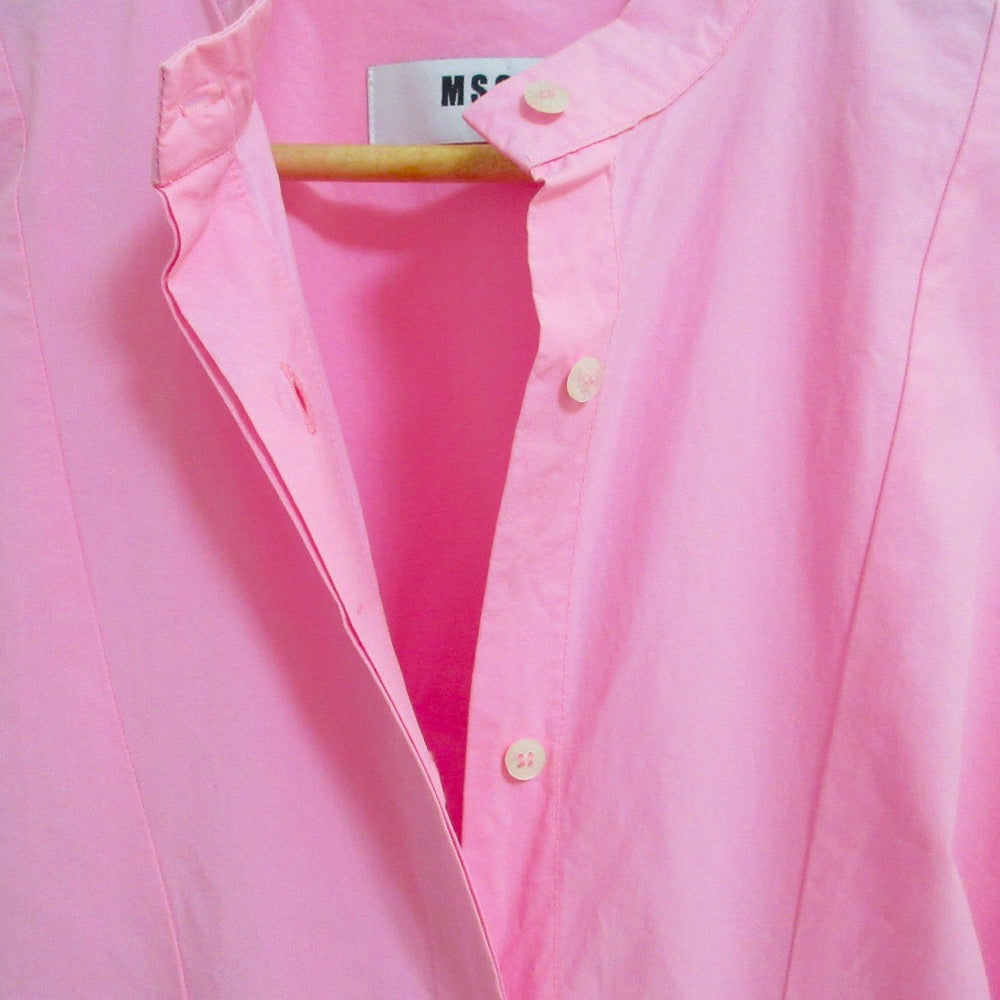 MSGM フリル 長袖 スタンドカラー シャツ ドレス