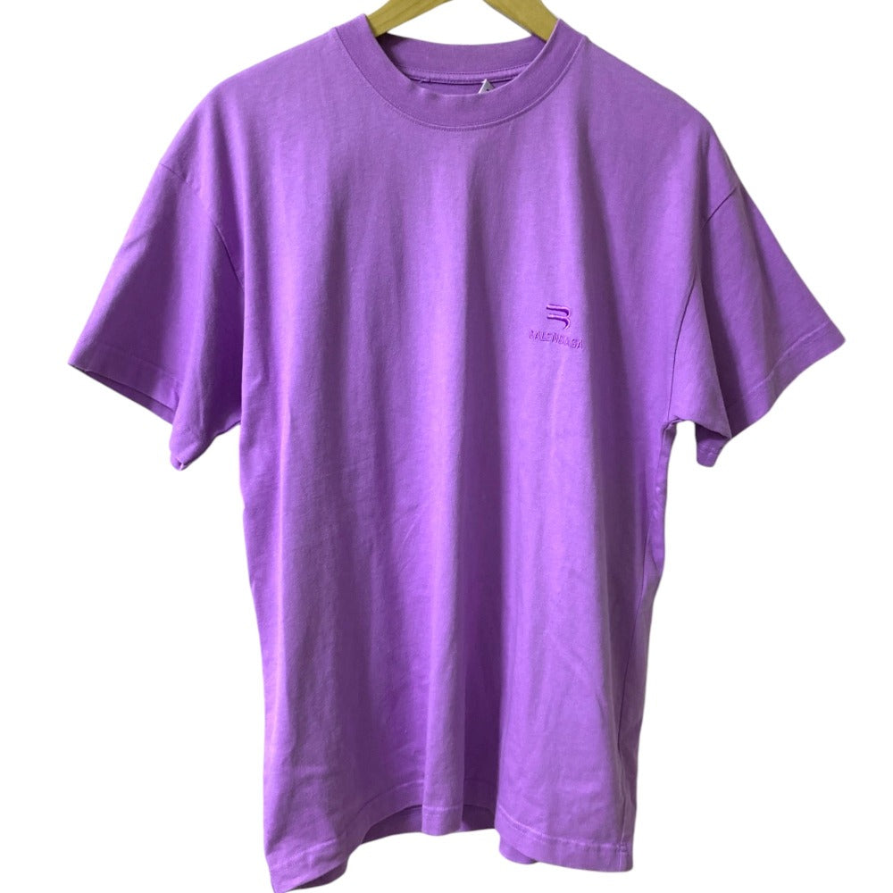 バレンシアガ ロゴ刺繍コットン半袖Tシャツ