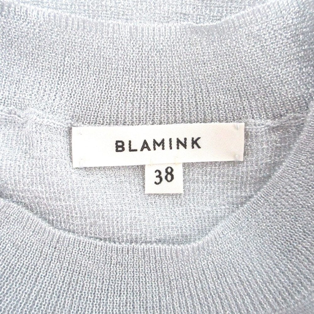BLAMINK ラメ 18G リブ 長袖 ニット