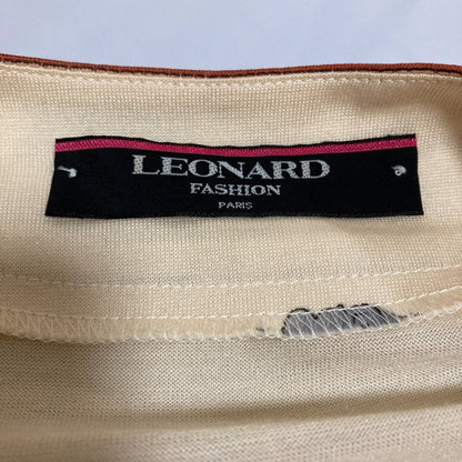 LEONARD ウール シルク ノーカラー コート
