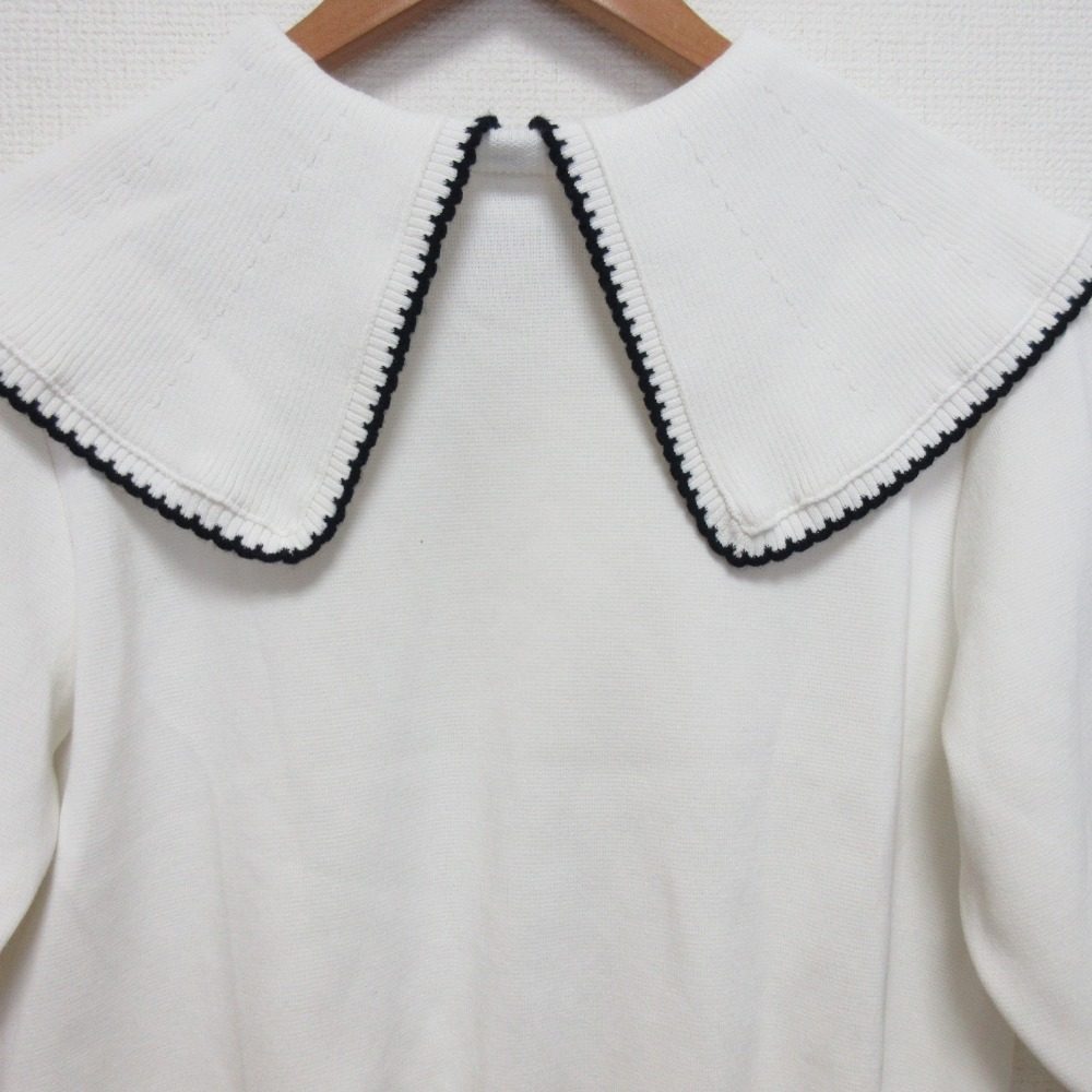 yori 刺繍 カラー ニット セーター
