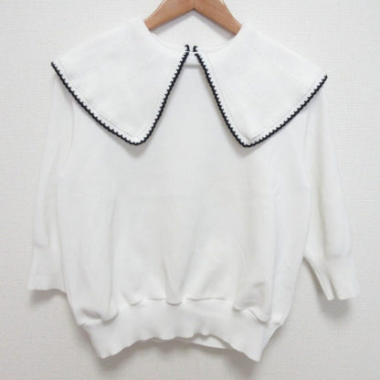 yori 刺繍 カラー ニット セーター