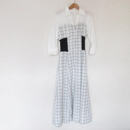 And Couture ツイード コンボ ドレス