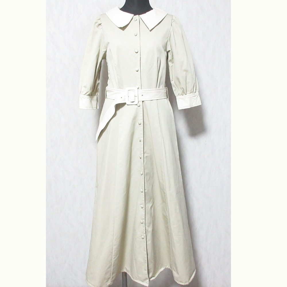 WILLSELECTION カラー ブロック パフスリーブ シャツ ドレス