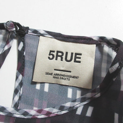 5RUE チェック フリル マキシ ドレス