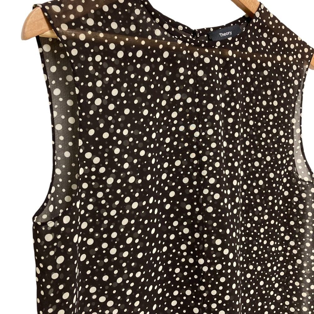 セオリー PRINTED CHIFFON CONTINUOUS SHELL ノースリーブブラウス