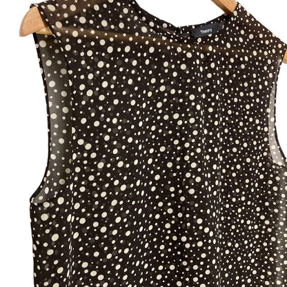 セオリー PRINTED CHIFFON CONTINUOUS SHELL ノースリーブブラウス