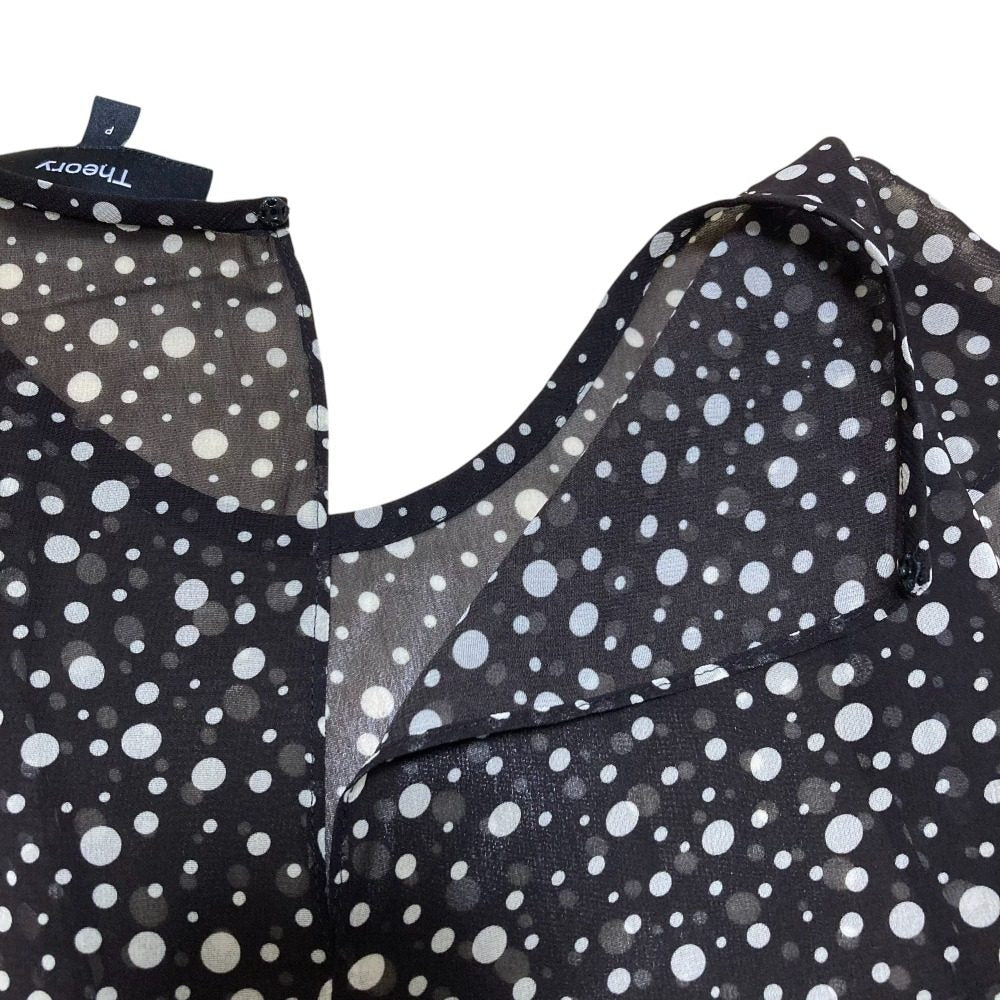 セオリー PRINTED CHIFFON CONTINUOUS SHELL ノースリーブブラウス