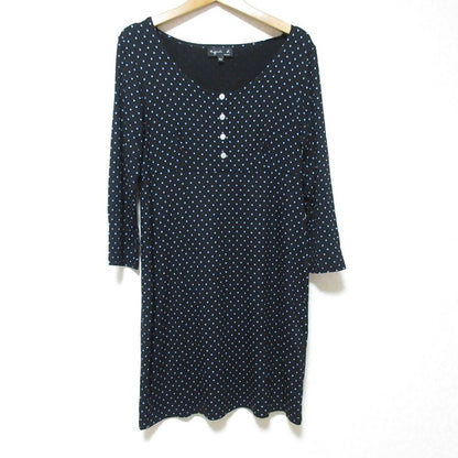 アニエス ベー ドット ストレッチ 長袖 ドレス