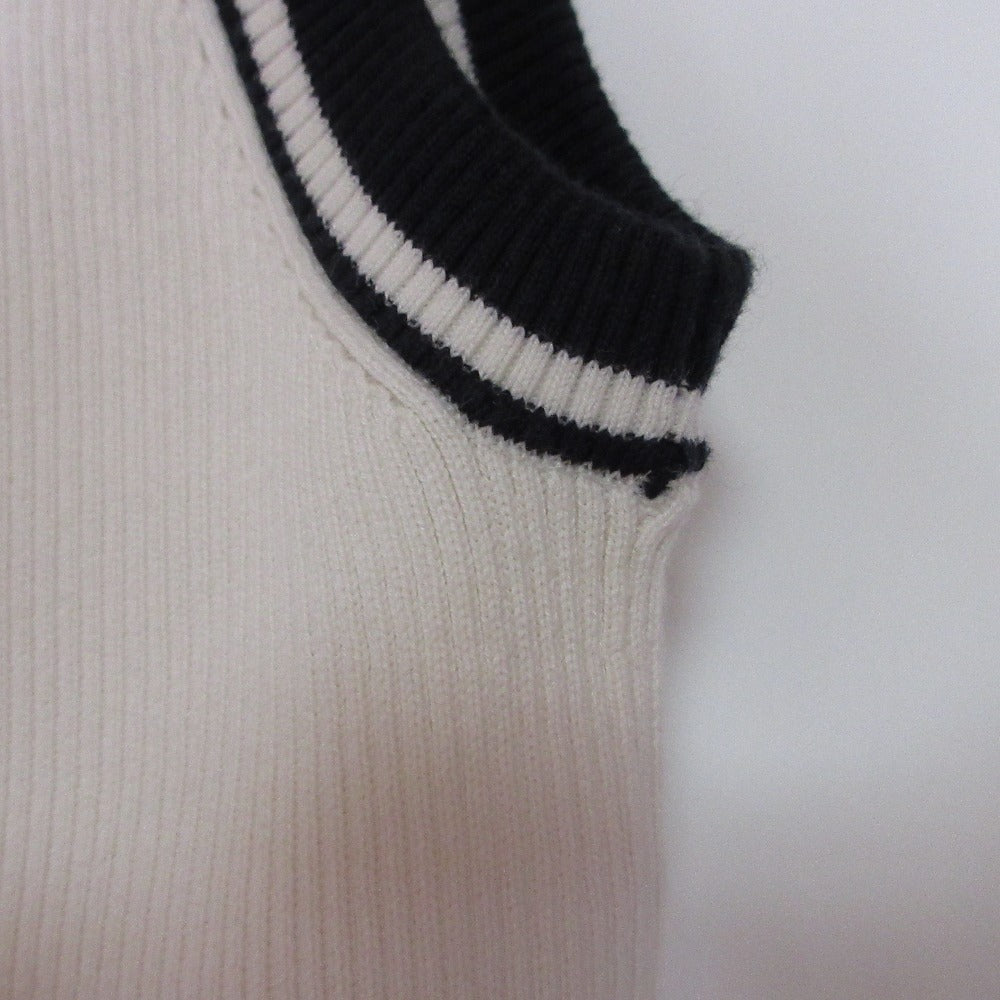 CABaN コットンカシミヤリブニットノースリーブプルオーバー