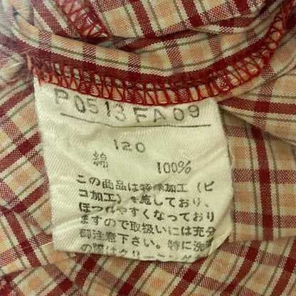 BABY PINK HOUSE チェック フラワー リボン 長袖 シャツ ワンピース