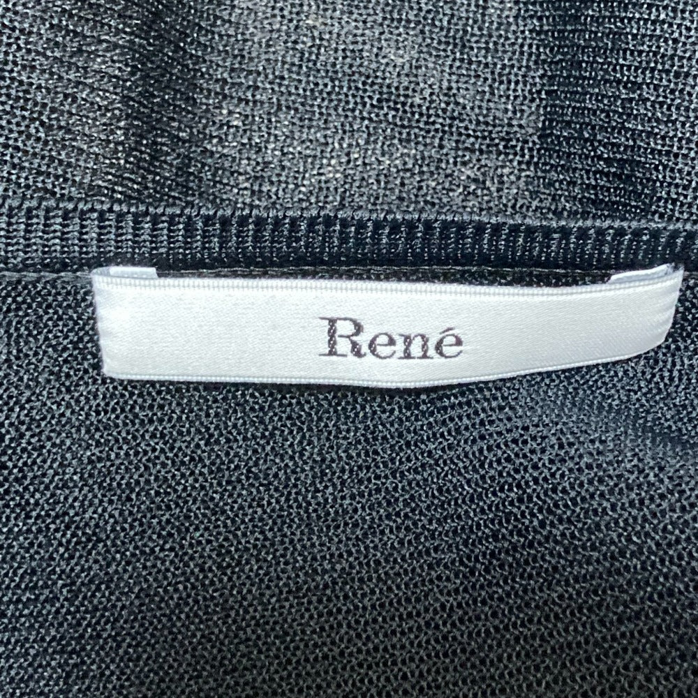 Rene フラワー ボタン シアー カーディガン