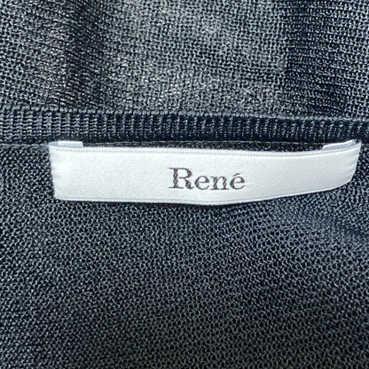 Rene フラワー ボタン シアー カーディガン