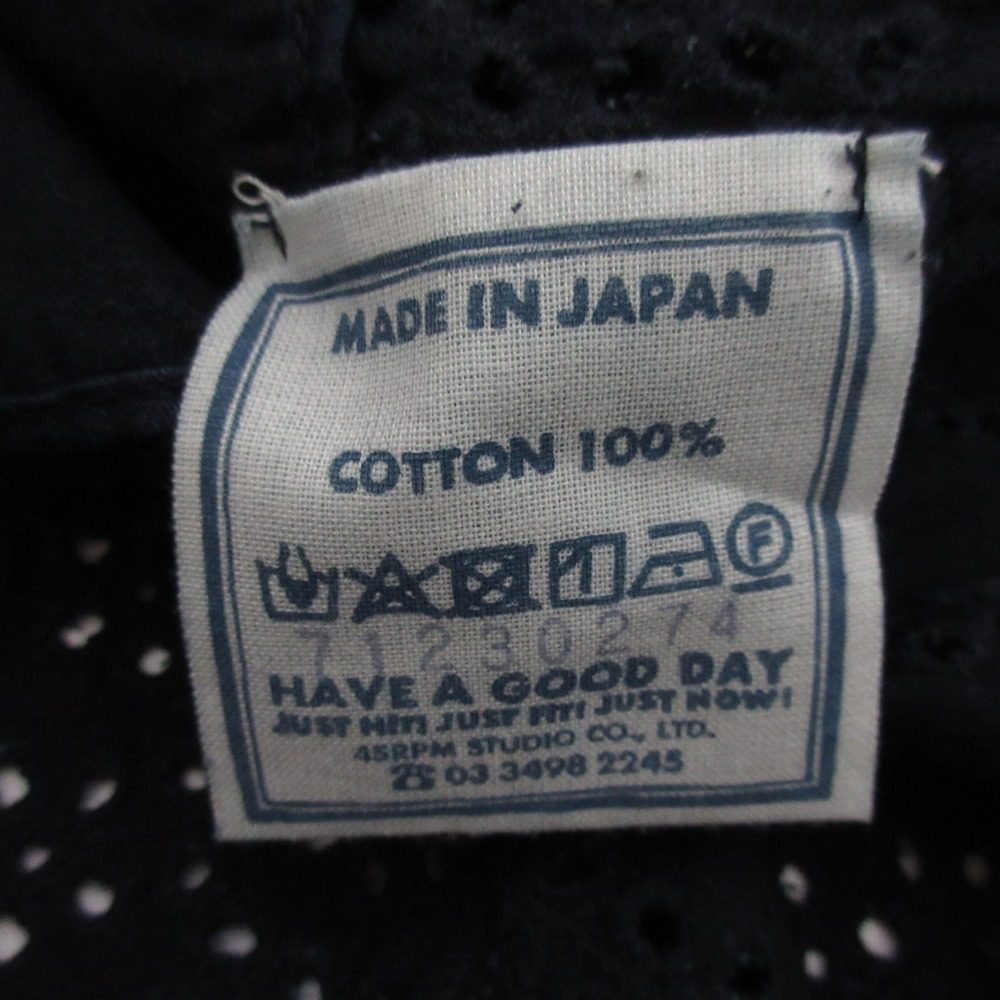45R インディゴ Aw サテン カットワーク ブラウス