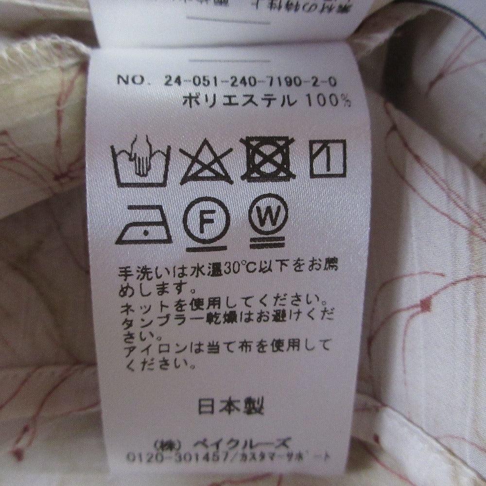 NOBLE マーブル フラワー ギャザー ボウタイ 長袖 シャツ