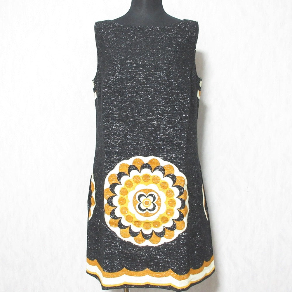 ANNA SUI ラメ ツイード リネン ドレス