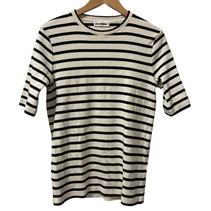 ジルサンダー コットンボーダー半袖Tシャツ