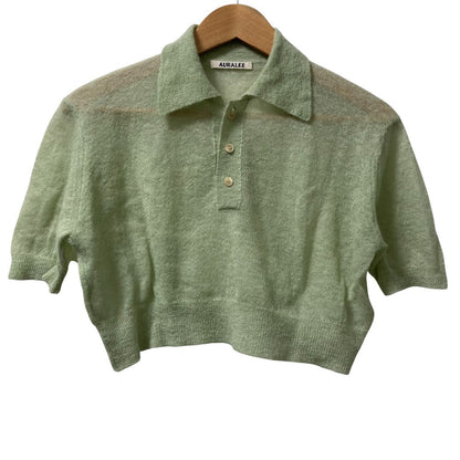 オーラリー KID MOHAIR SHEER KNIT ポロシャツ
