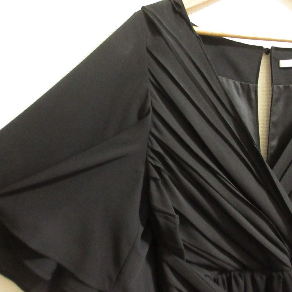 LIBJOIE ギャザー ベルト フレア ロング ドレス