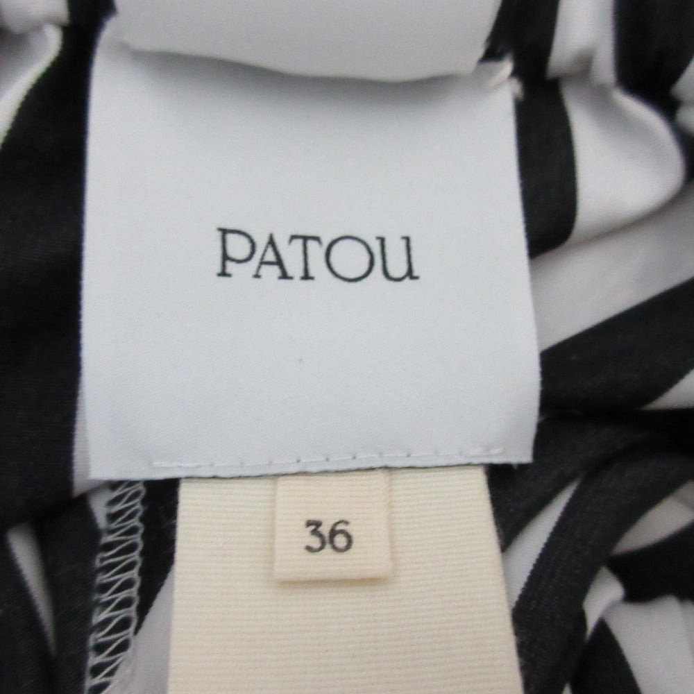 Patou ストライプ バスティエ クロップド ブラウス