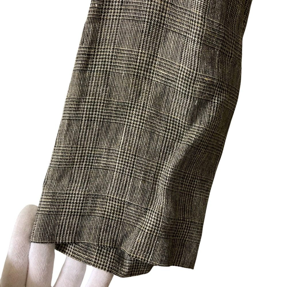 pas de calais グレン チェック リネン コート