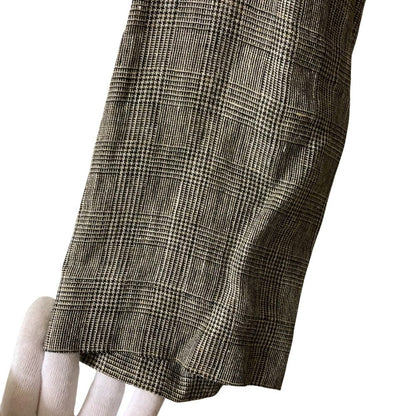 pas de calais グレン チェック リネン コート