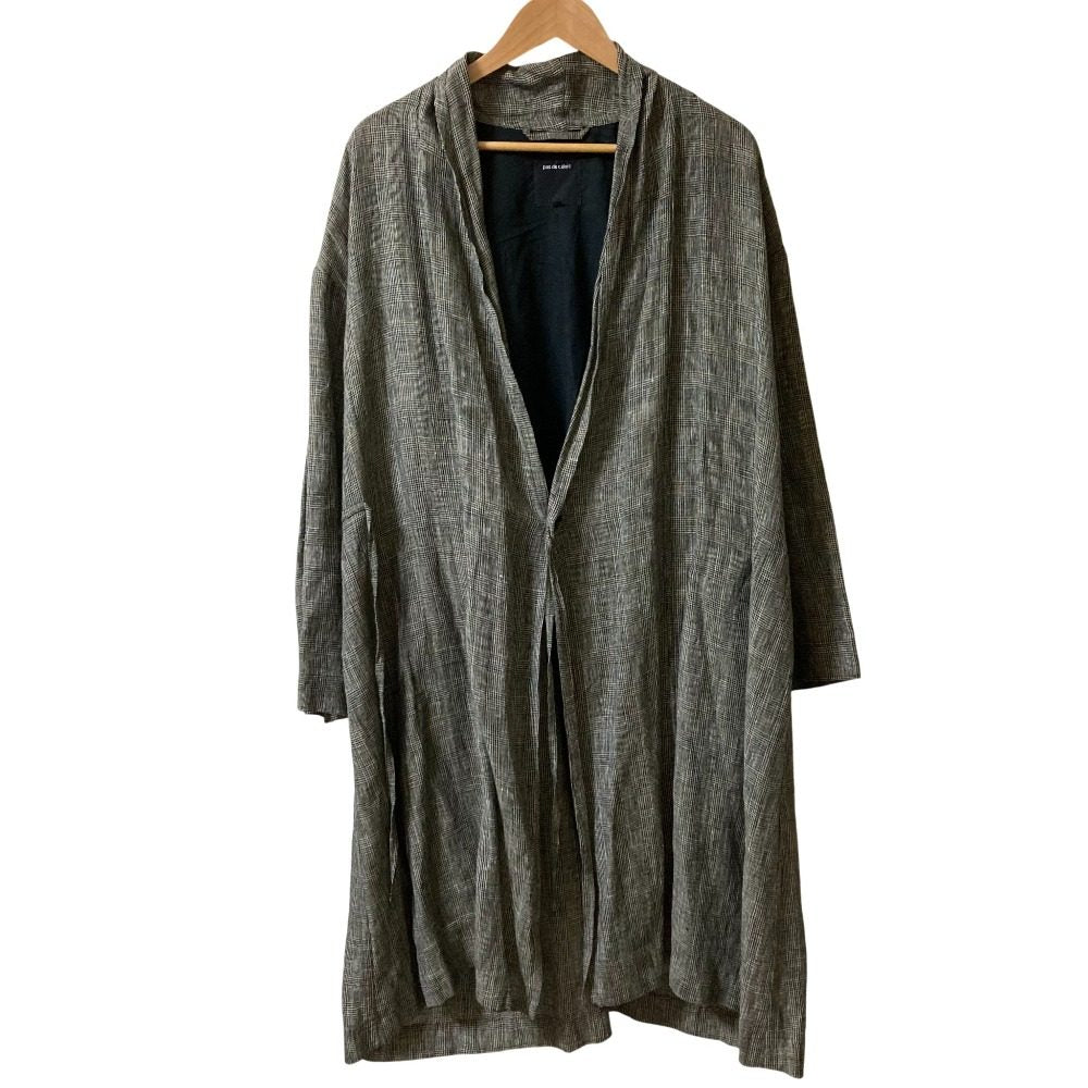 pas de calais グレン チェック リネン コート