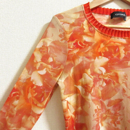 CIVIDINI フラワー プリント パワー ネット トップ