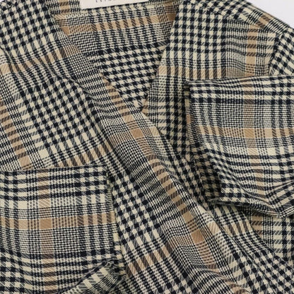 エストネーション チェックロングベルテッドコート