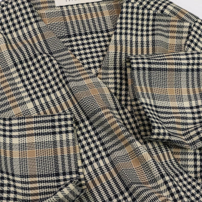 エストネーション チェックロングベルテッドコート