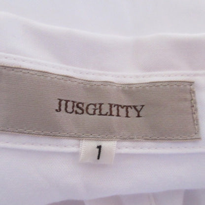 JUSGLITTY パール ボタン 長袖 ブラウス