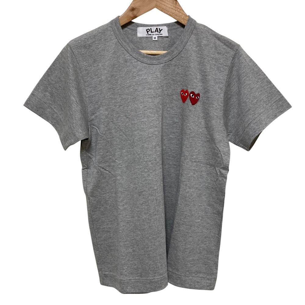 プレイコムデギャルソン ダブルハートワッペン コットン クルーネック半袖Tシャツ