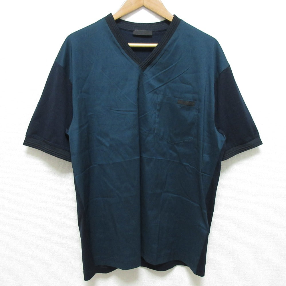 プラダ Vネック バイカラー Tシャツ