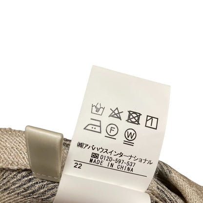 カリテ リネンライクストライプワイドパンツ