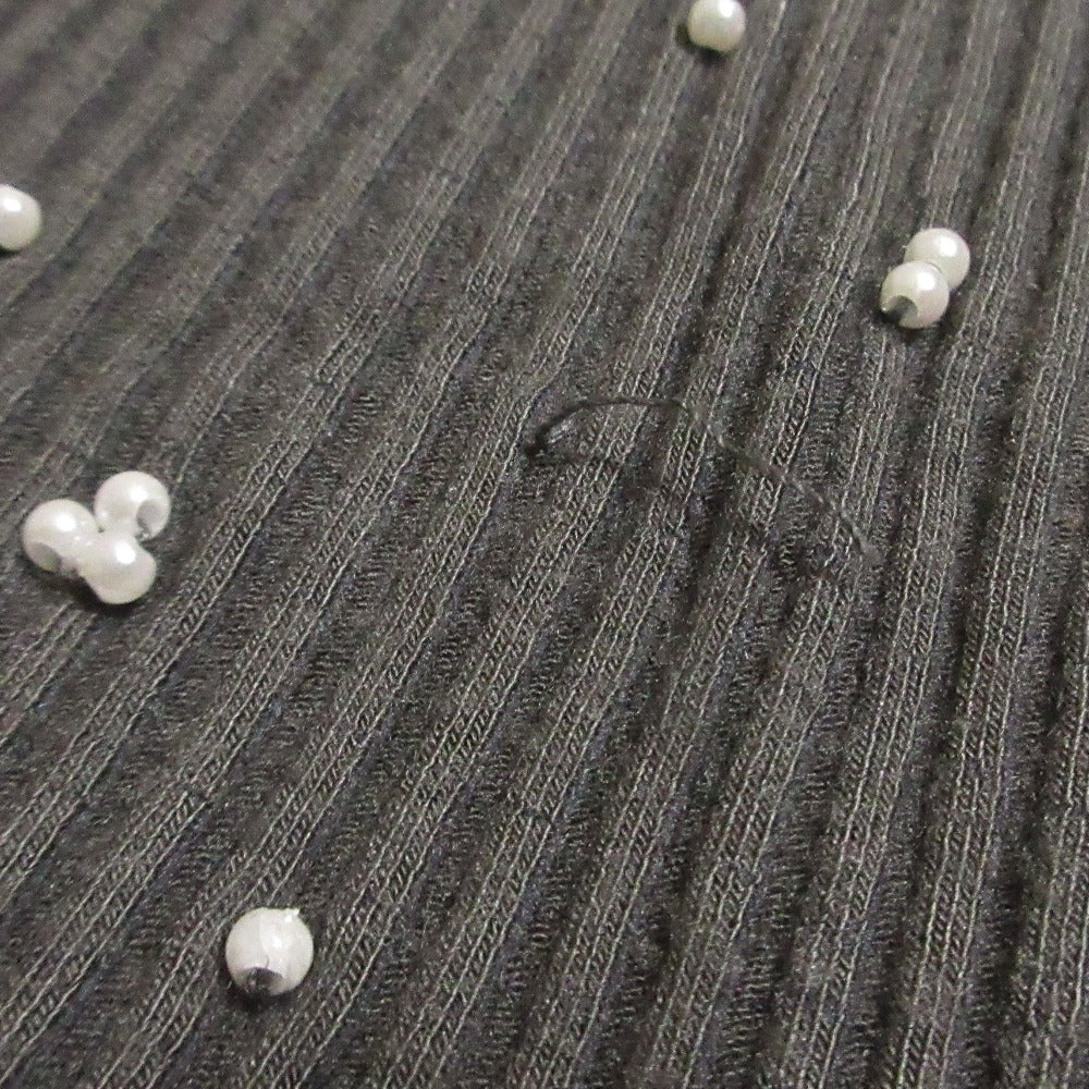 シャネル パール装飾リブニットカットソー