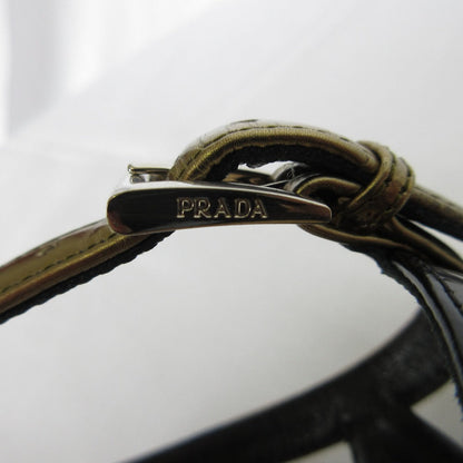 プラダ クロス ストラップ レザー サンダル